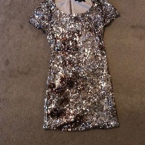 Goldish/dark goldish/ silverish sequin dress